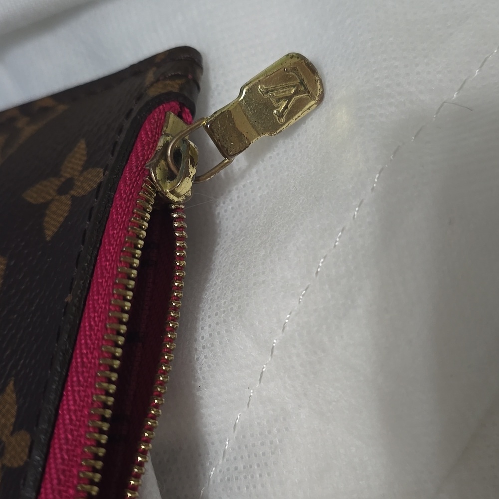 Authentic LV Louis Vuitton Monogram Neverfull MM GM Pochette Hot PINK - Picture 13 of 16